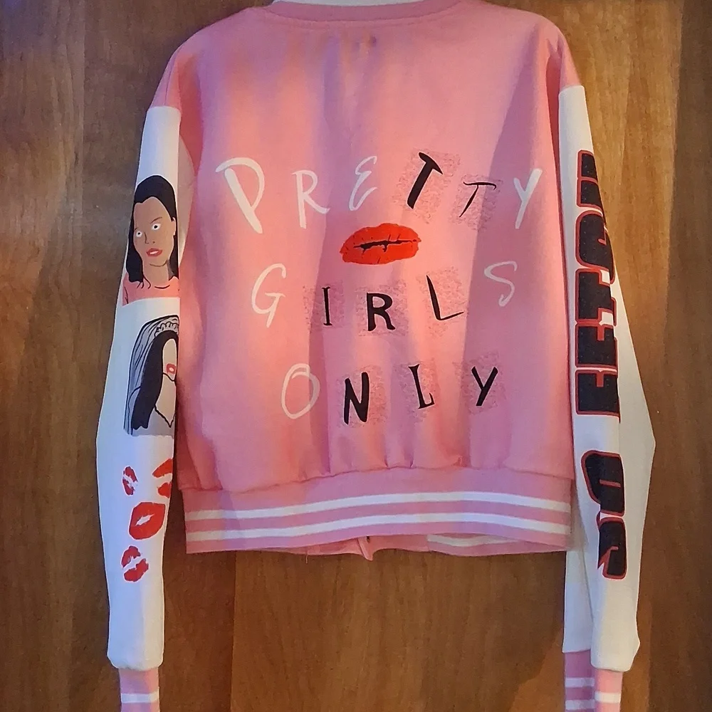 Pink Varsity Jacket. - Picture 2 of 2